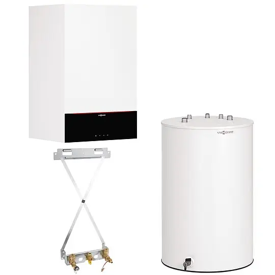 Viessmann Gas-Brennwert-Paket Vitodens 200-W 11 kW mit Warmwasserspeicher Vitocell 100-W CUGB 120 L Aktuell