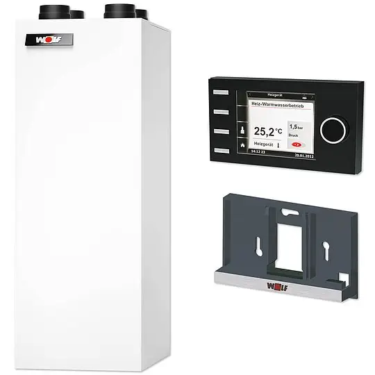 Neue Kollektion WOLF Paket CWL-T-300 EXCELLENT inkl. Bedienmodul BM-2 und Wandsockel - mit Wärmerückgewinnung