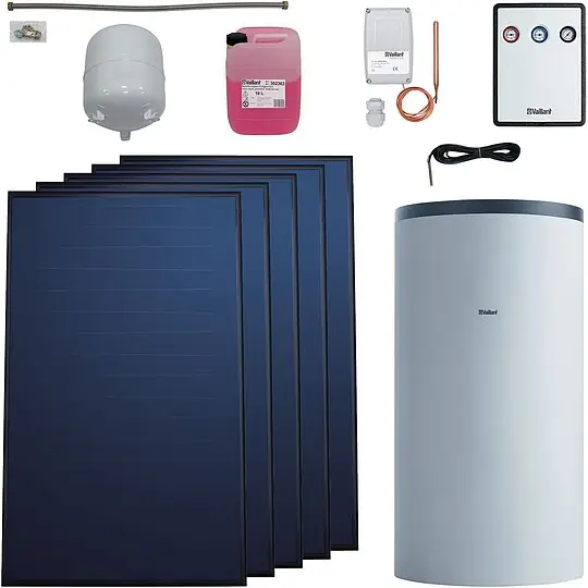 Vaillant Solarthermie-Paket 9.454/3 - 5 Kollektoren VFK 155 V mit Speicher VPS RS 800 B - 12,55 m² - 0010042394 Neue Ware