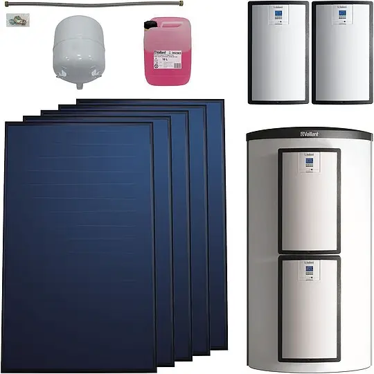 Vaillant Solarthermie-Paket 9.441/5 - 5 Kollektoren VFK 155 V mit Speicher VPS 1000/3-7 - 12,55 m² - 0010042375 Finale Aktion