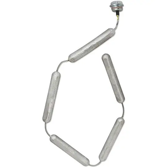 Kostenloser Rückversand Magnesium-Kettenanode mit 5 Gliedern - Ø 21 mm - Länge 850 mm - Einschraubgewinde 3/4
