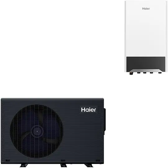 Mega-Angebot Haier Hydro-Split Luft-Wasser-Wärmepumpe Außeneinheit 8 kW mit Split Inneneinheit, inkl. Erstinbetriebnahme - HPM08-ND2-H/HPM06(12)-ND2-WW1