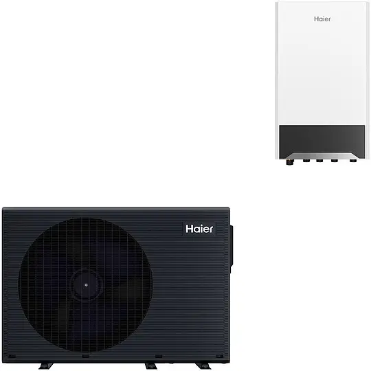 Geprüft Haier Hydro-Split Luft-Wasser-Wärmepumpe Außeneinheit 14 kW mit Split Inneneinheit, inkl. Erstinbetriebnahme - HPM14-TND2-H/HPM14(16)-TND2-WW1