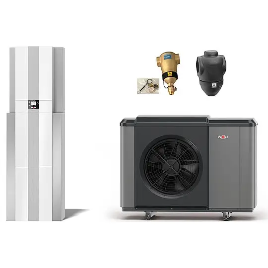 WOLF Wärmepumpen-Center-Paket CHC-Monoblock 07/200 inklusive CHA07/400V, Warmwasserspeicher, Bedienmodul + Zubehör - 9146835W02 Kostenloser Rückversand