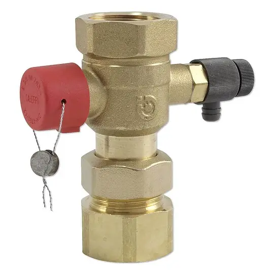 Caleffi Messing-Kappenventil 3/4'' IG x 3/4'' IG - bis 85°C - mit Plombiervorrichtung - 558050 Beliebt