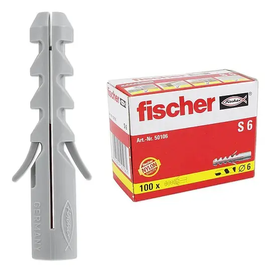 Nur Heute 100 Stk. Fischer Dübel S 6 - 50106