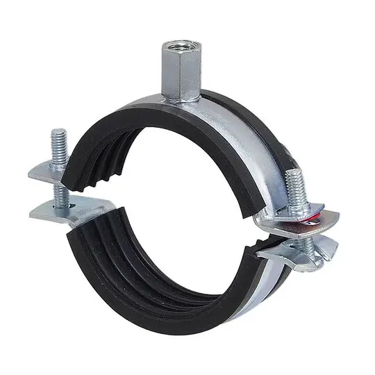 Gelenk-Doppelrohrschelle ''Praktic'' für Rohr 54 - 59 mm mit Kippschraube und Schallschutzeinlage Beliebt