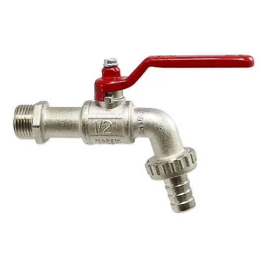 Kugelhahn Auslaufventil 1/2'' - DN 15 - mit Hebelgriff und Schlauchtülle 3/4'' Mega-Angebot