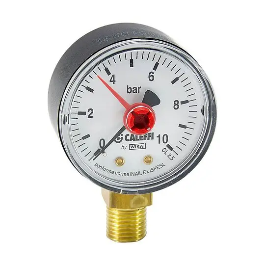 Caleffi Manometer - Anschluss radial 1/4'' AG - Anzeige 0 - 10 bar - Gehäuse schwarz Ø 50 mm - 557310 Billig