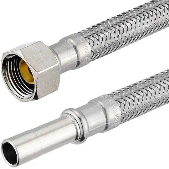 Flexibler Verbindungsschlauch - 1 x Überwurfmutter 3/8'' mit Dichtung und 1 x Rohrstutzen 10 mm - Länge 150 mm Wochenendangebot