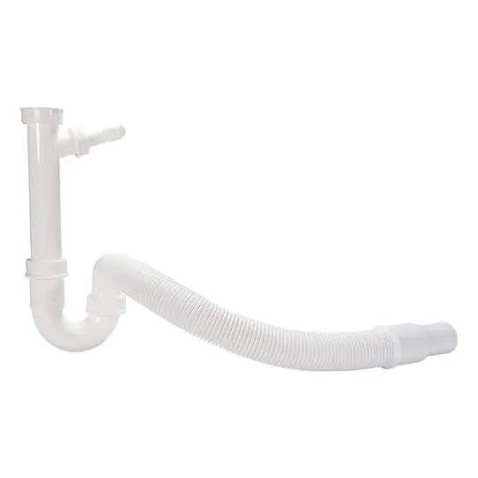 Aktuell Sifon DN 40 (1 1/2'') für Spüle - mit Schlauchanschluß DN 20 (3/4'') - Abgangsrohr flexibel DN 40/50 x 520 mm