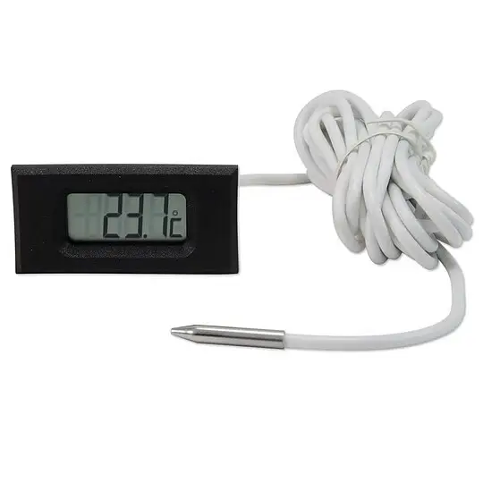 Knallerangebot LCD Fernthermometer -40 bis +110 °C mit 3 m Fühlerkabel - batteriebetrieben - mit Digitalanzeige