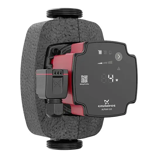 Aktuell Grundfos ALPHA 1 GO 25-60 - Hocheffizienz-Umwälzpumpe mit Dämmschale - Baulänge 180 mm - Gewinde 1 1/2'' - 93074265