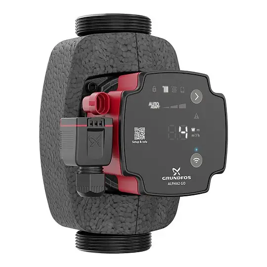 Sonderangebot Grundfos ALPHA 2 GO 32-60 - Hocheffizienz-Umwälzpumpe mit Dämmschale - Baulänge 180 mm - Gewinde 2'' - 93074238