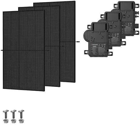 Photovoltaik-Paket 5 kWp mit Enphase Mikrowechselrichtern, 12 Solarmodulen Glas-Glas full black Heißes Angebot