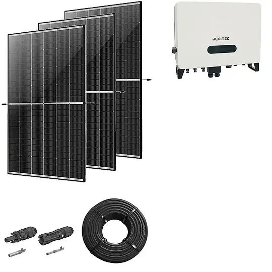 Heißes Angebot Photovoltaik-Paket 8 kWp mit AXITEC Wechselrichter 8 kW, 20 Solarmodulen Glas-Glas black frame