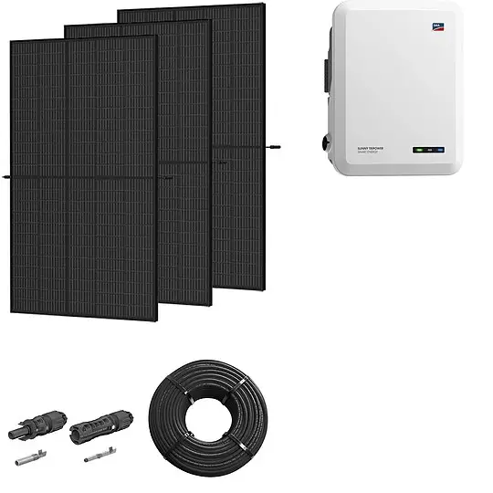Photovoltaik-Paket 8 kWp mit SMA Wechselrichter 8 kW, 20 Solarmodulen full black Letzte Chance