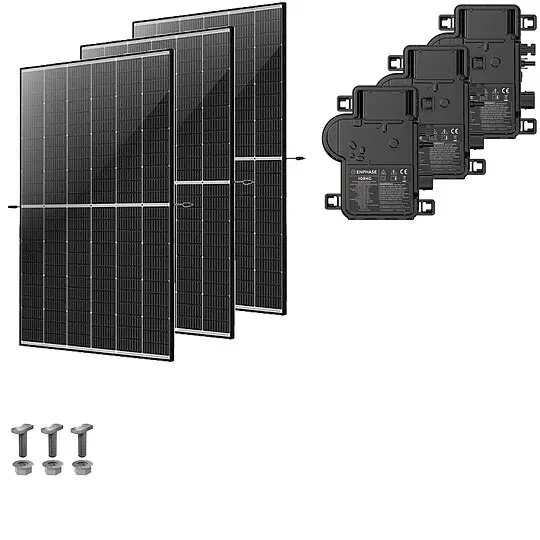 Photovoltaik-Paket 8 kWp mit Enphase Mikrowechselrichtern, 20 Solarmodulen Glas-Glas black frame Abverkauf