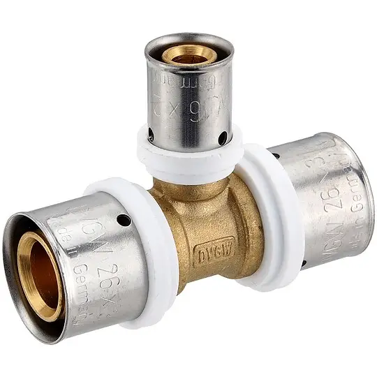 Top-Angebot Pressfitting-T-Stück - Mittelabgang reduziert - 26 x 3,0 - 16 x 2,0 - 26 x 3,0 mm für MV-Rohr
