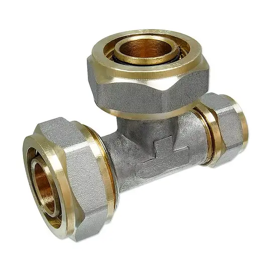 Schraubfitting-T-Stück 20 x 2,0 - 20 x 2,0 - 16 x 2,0 mm für Alu-Mehrschicht-Verbundrohr Billig