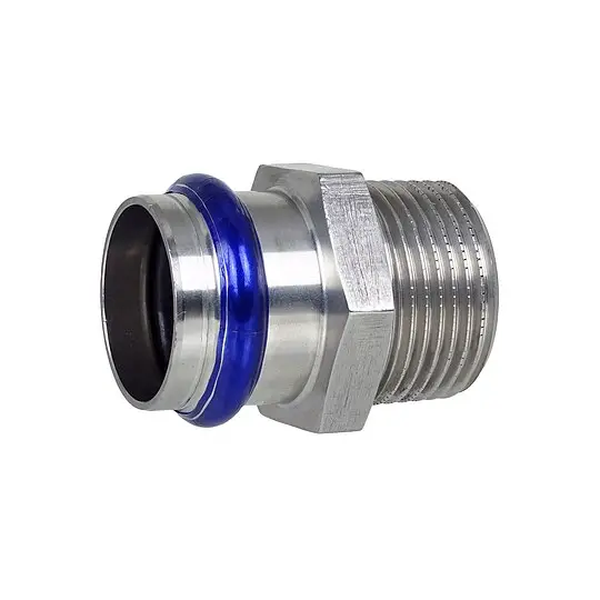 Bestpreis Press-Übergang 15 mm - 1/2 Zoll AG - für Edelstahlrohre - DVGW-zertifiziert - für V-Kontur