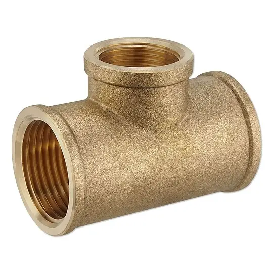 Echt Messing Gewindefitting-T-Stück 3/4'' IG x 1/2'' IG x 3/4'' IG