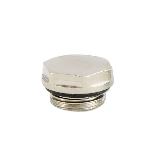 Direkt Vom Hersteller Blindstopfen 3/8'' - Messing vernickelt - mit O-Ring selbstdichtend
