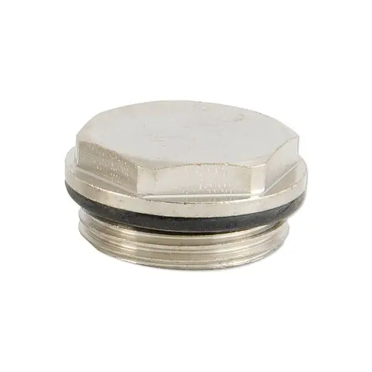 Blindstopfen 3/4'' - Messing vernickelt - mit O-Ring selbstdichtend Neue Kollektion