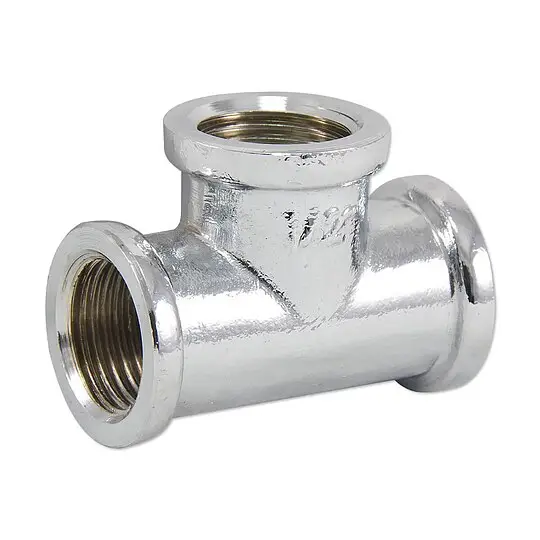 Sofort Bestellen Messing Gewindefitting-T-Stück 1/2'' IG x 1/2'' IG x 1/2'' IG - verchromt