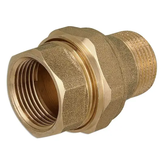 Messing Gewindefitting-Verschraubung 1 1/4'' IG x 1 1/4'' AG - flachdichtend Sonderangebot