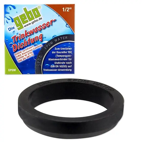 Direkt Vom Hersteller GEBO-Gummiformring 1/2'' aus EPDM - zum Umrüsten auf Trinkwasseranwendung bis 25°C