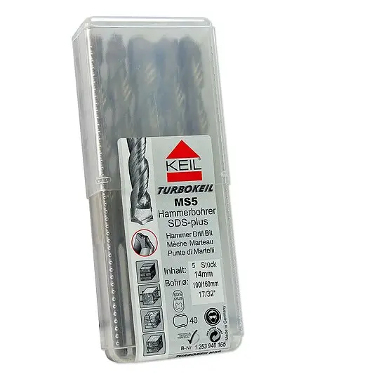 KEIL Hammerbohrer TURBOKEIL MS5 / 5er-Set 14 x 160 x 100 mm - 253.940.165 Beliebt