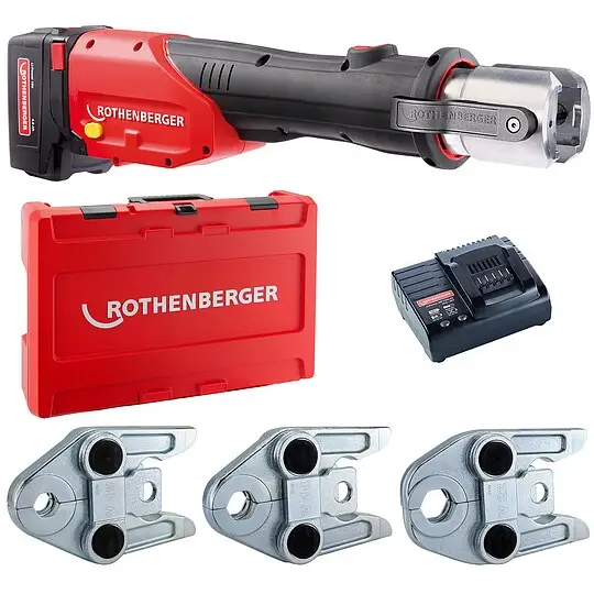 ROTHENBERGER ROMAX 4000 inkl. Akku 4,0 Ah, Schnellladegerät, System-Box und Pressbacken V 15, 18, 22 Nur Für Kurze Zeit