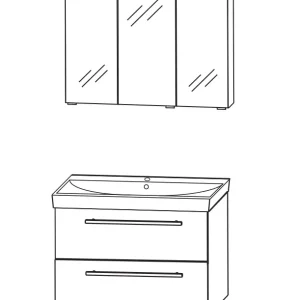 Aktuell Puris Protection1 - Badmöbelset - 70 cm / mit Spiegelschrank Serie A
