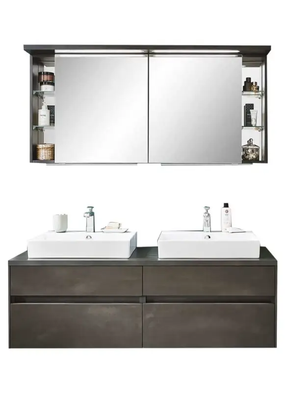 Direkt Vom Hersteller Puris Unique Badmöbel Set 142 cm breit mit Spiegelschrank