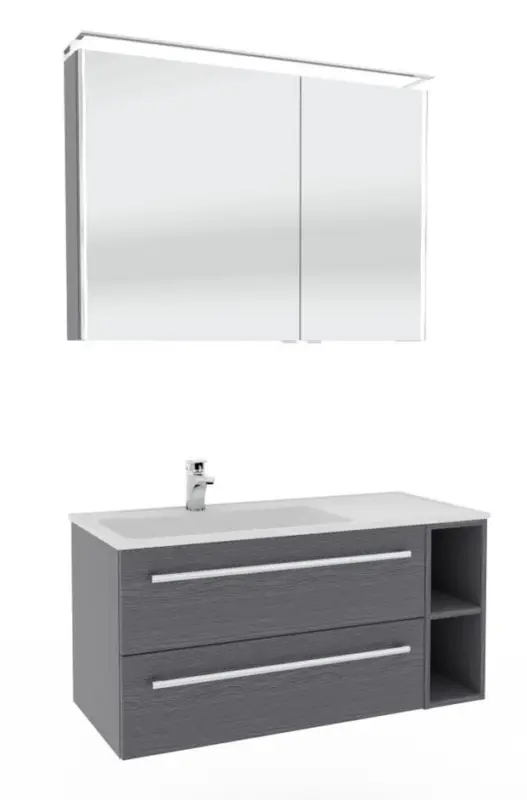 Abverkauf Marlin 3250star Badmöbel Set mit Ablage rechts - 100 cm breit