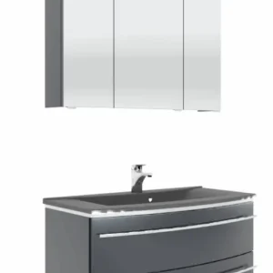 Aktuell Marlin 3040city Badmöbel Set mit Mineralmarmorwaschtisch - 90 cm