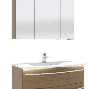 Expressversand Marlin 3040city Badmöbel Set mit Keramikwaschtisch - 90 cm