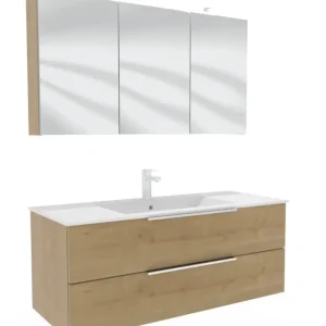 Top-Seller Puris Fresh Badmöbel Set mit Keramikwaschtisch - 120 cm