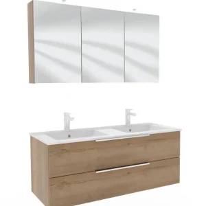Beliebt Puris Fresh Badmöbel Set mit Keramik-Doppelwaschtisch - 120 cm