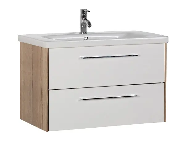 Zertifiziert Marlin Bad 3400 - Waschtischset 80 cm breit - 2 Auszüge