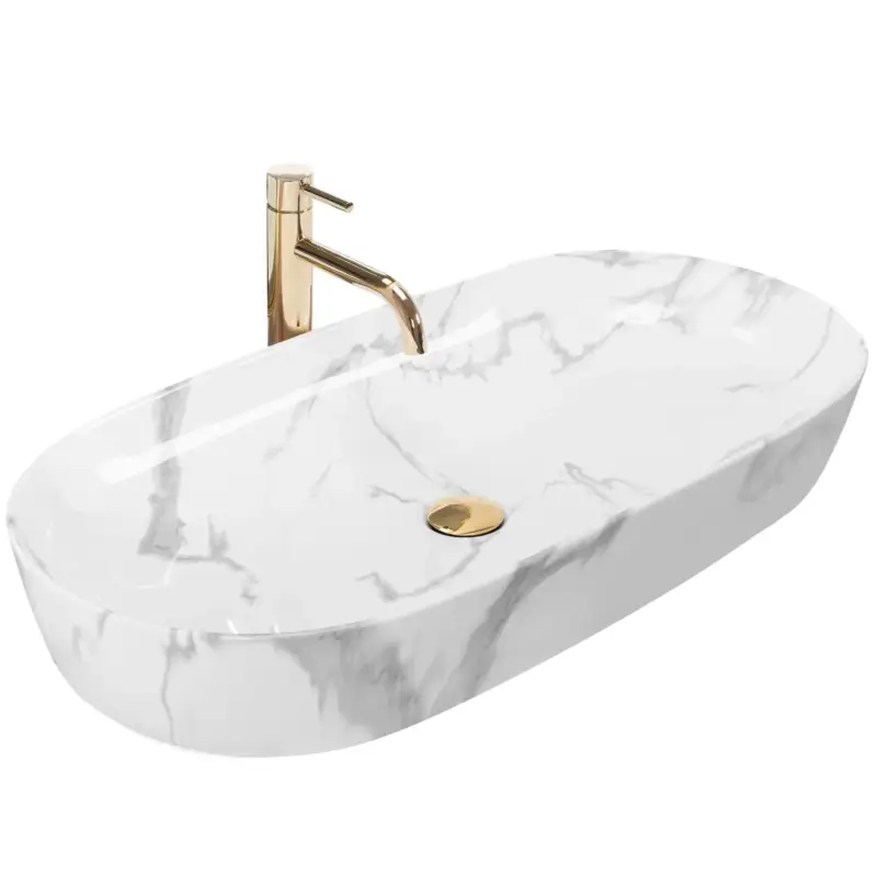 Aufsatzwaschbecken REA CLEO 81 Shiny Marmo Markenware