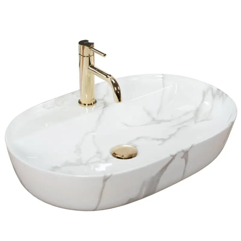 Aufsatzwaschbecken REA Aura 61 Marmo Shiny Nur Heute