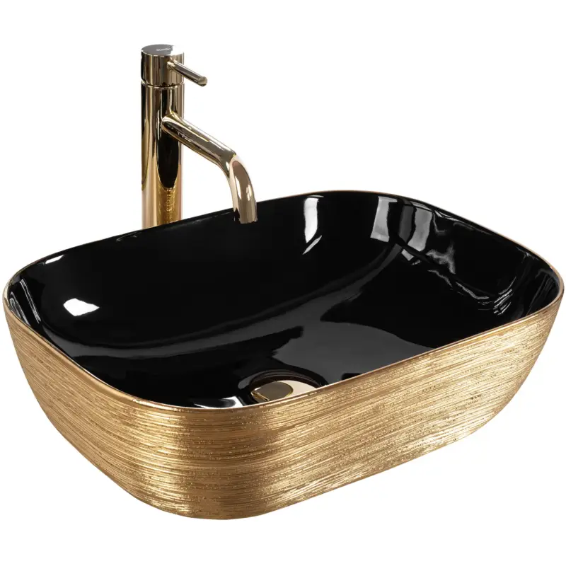 Aufsatzwaschbecken Rea Belinda BLACKBRUSH GOLD Billig
