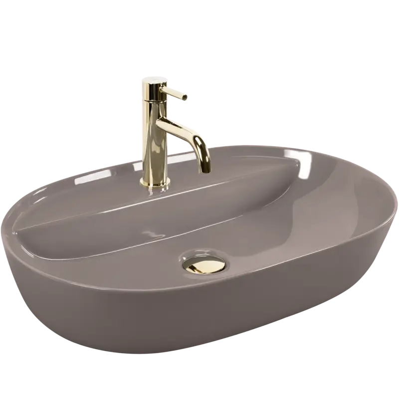 Aufsatzwaschbecken REA Aura 61 Beige Shiny Aktuell