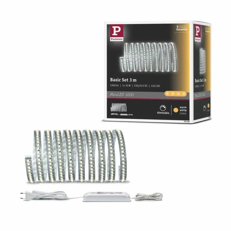 Angebot Paulmann MaxLED 1000 Basisset unbeschichtet 3m Warmweiß