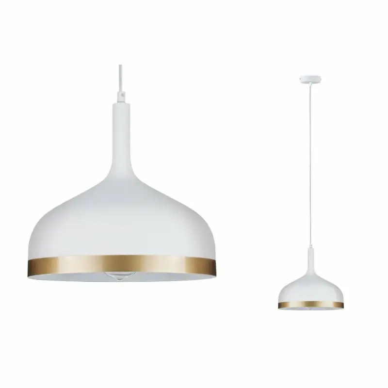 Expressversand Paulmann Neordic Pendelleuchte Embla E27 max. 20W Weiß matt/Gold dimmbar Metall 1-flammig