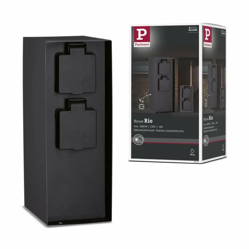 Bestseller Paulmann Outdoor Steckdosensäule Rio eckig 4 fach