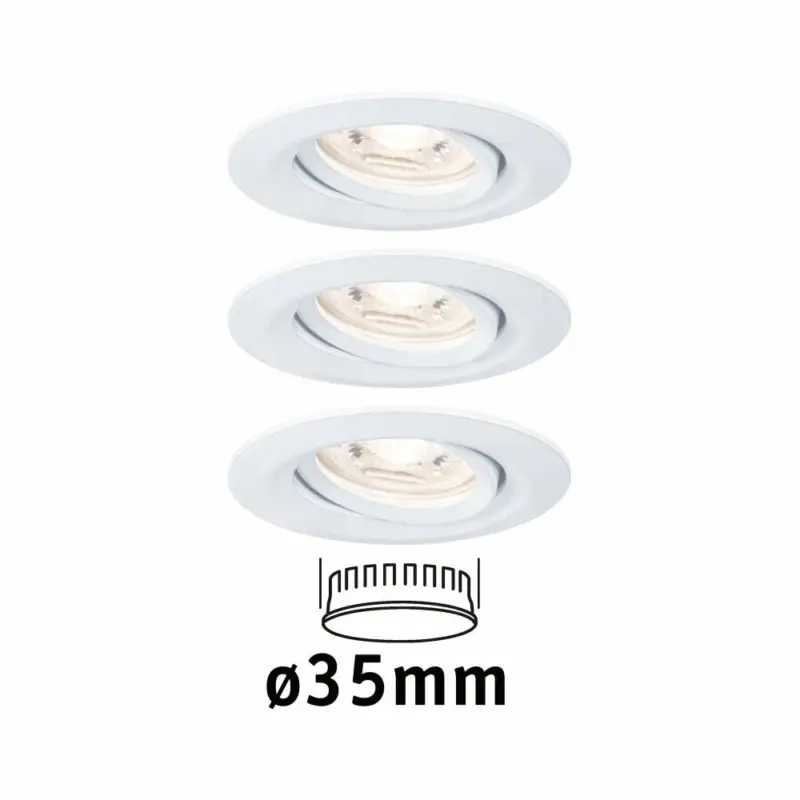 Bestseller Paulmann LED Einbauleuchte Nova mini Coin 3er-Set schwenkbar 4W 2700K Weiß matt 230V
