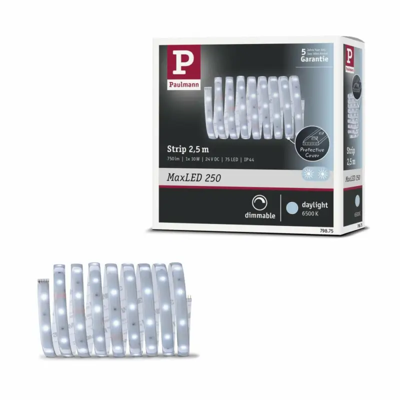 Geprüft Paulmann MaxLED 250 Strip beschichtet 2,5m IP44 Tageslichtweiß Protect Cover